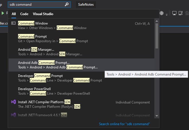 SDK Command prompt