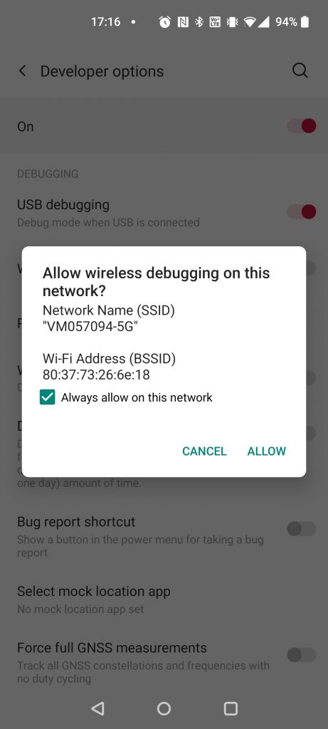 Wireless Debugging